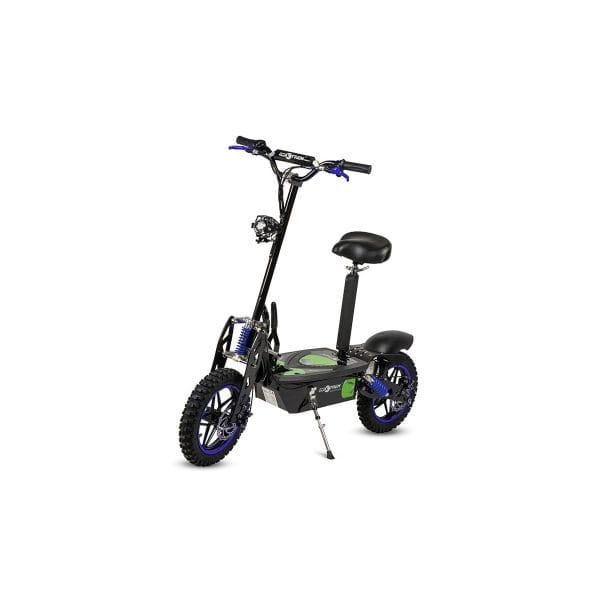 Aspide patinete-scooter eléctrico estilo moto, plegable y motor 2000W. Color negro-azul. Aspide patinete-scooter eléctrico estilo moto, plegable y motor 2000W. Color negro-azul.