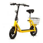 Patinete-Scooter Eléctrico tipo moto, motor 350W, color Amarillo