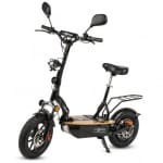 Renton - Patinete, scooter eléctrico, 1200W, plegable con sillín. Color negro.