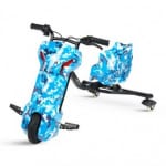 Triciclo eléctrico - Drift con Bluetooth, Altavoz y luz de LED. Multicolor Azul con Diseño Militar.