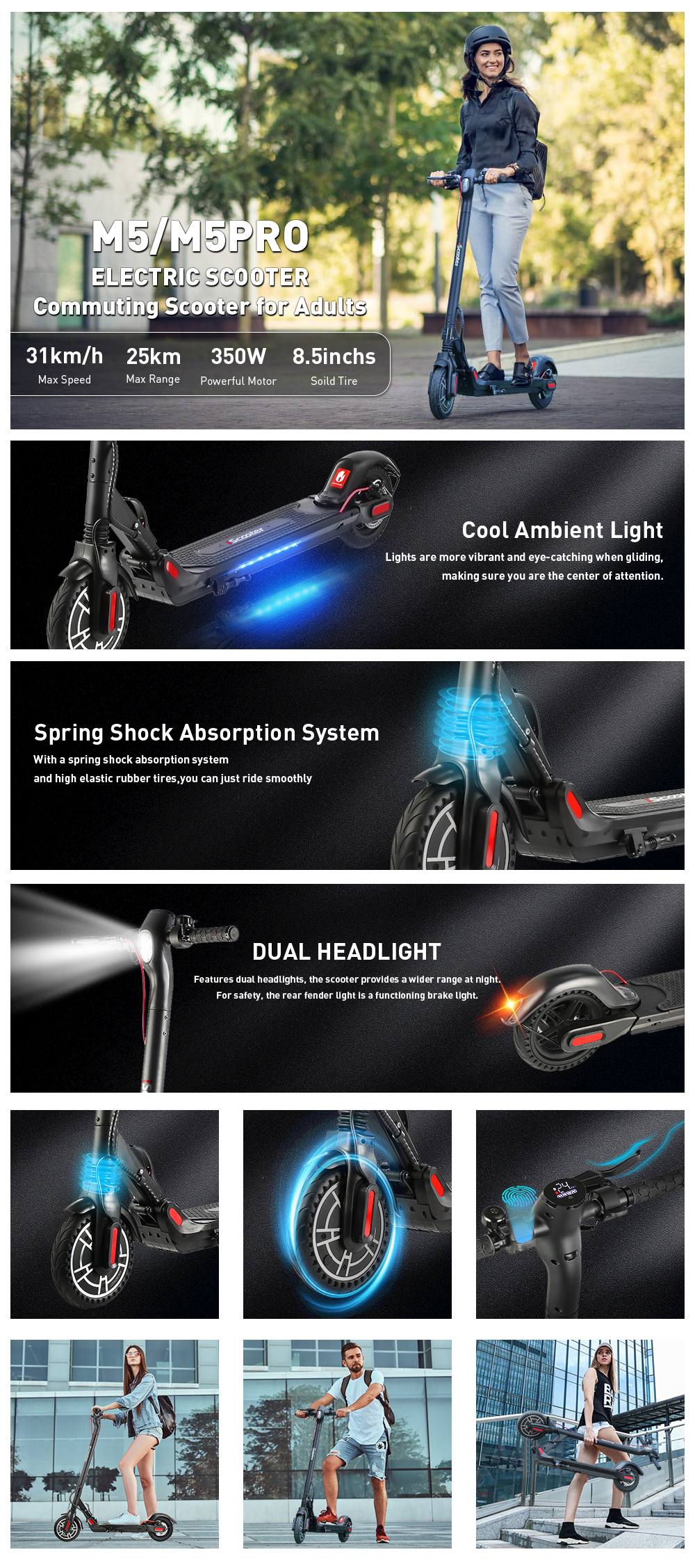 Patinete Eléctrico iScooter M5PRO 